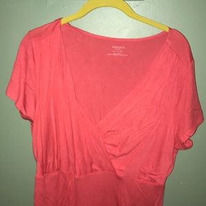 XL Coral short sleeve maternity top